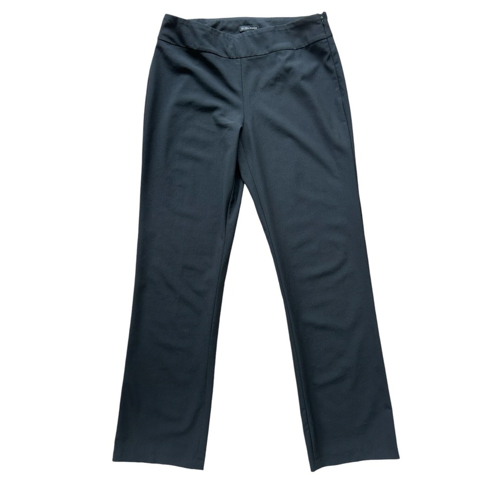 Eileen Fisher Black Pants Small Minimalist Stretchy‎ Workwear Straight Leg